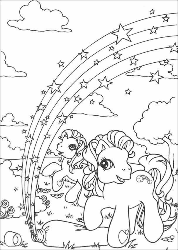 rainbow pony coloring pages - photo #1