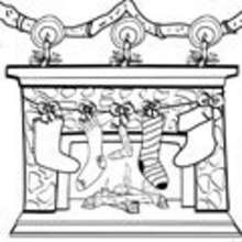 CHRISTMAS CHIMNEY coloring pages - HOLIDAY coloring pages - Coloring page