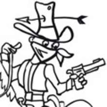 Cowboy head coloring page