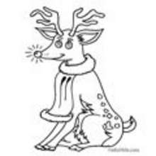 XMAS REINDEER coloring pages - HOLIDAY coloring pages - Coloring page