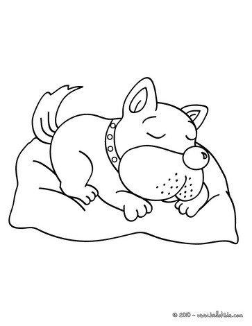 Puppy Coloring Sheets on Sleeping Dog Coloring Page   Free Dog Coloring Pages