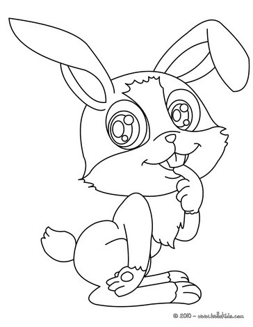 Spring Coloring Sheets on Rabbit Coloring Pages   Cute Rabbit Coloring Page
