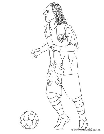 Football Coloring on Lionel Messi Playing Football Coloring Page