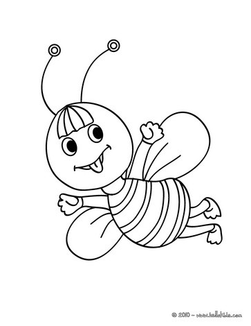 Flowers Coloring on Bee Coloring Page Funy Bee Coloring Page Bumble Bee Coloring Page