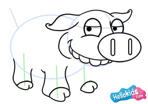 How to draw a pig