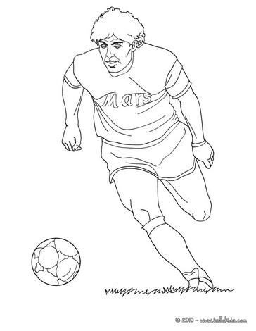 Ronaldo Playing Football on Maradona Playing Soccer Coloring Page   Soccer Players Coloring Pages
