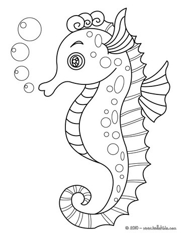 Online Coloring Pages on With A Little Imagination Color This Seahorse Online Coloring With The