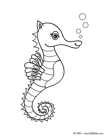 Cute Seahorse Coloring Pages Hellokids Page