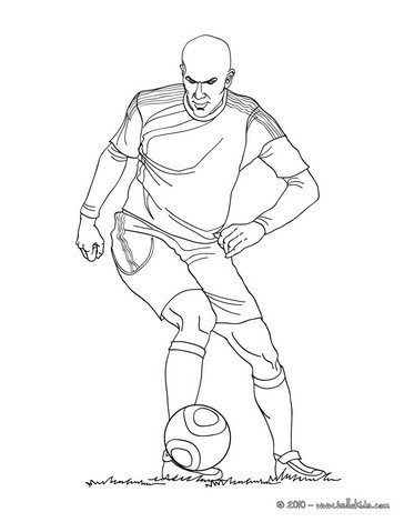 Ronaldo Playing Football on Zidane Playing Soccer Coloring Page   Soccer Players Coloring Pages