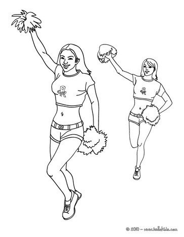 Basketball Coloring Pages on Basketball Cheerleaders Coloring Page   Basketball Online Coloring