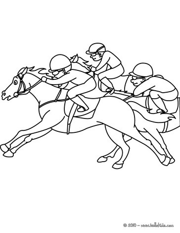 Horse Coloring Sheets on Horse Race Coloring Page   Horse Competition Coloring Pages