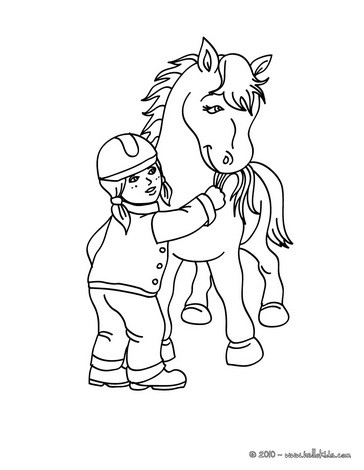 Horse Coloring Pages on Feeding A Horse Coloring Page   Horse Riding School Coloring Pages
