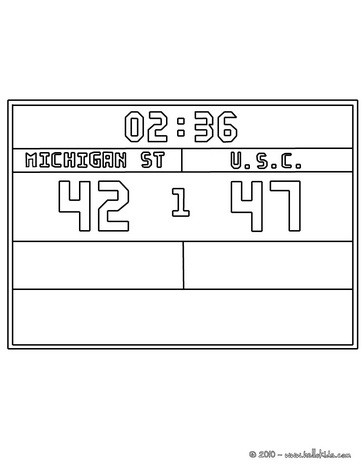 Basketball Scoreboard Coloring Pages Hellokids Page
