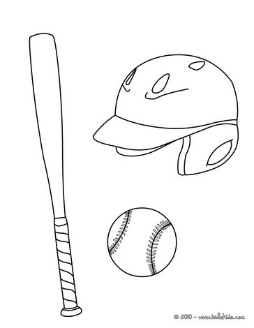 Baseball Birthday Cake on Baseball Equipment Coloring Page   Baseball Coloring Pages