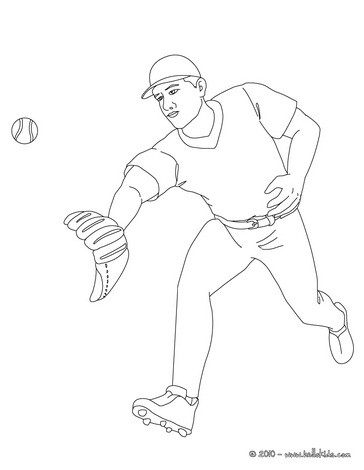 Baseball pitcher coloring page! looking for more sports coloring sheets ?  Go to hellokids.com