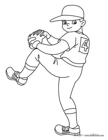 Baseball Coloring Sheets on Kid Baseball Pitcher Coloring Page   Baseball Coloring Pages