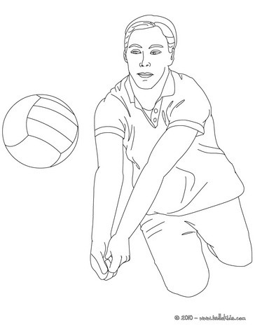 Craft Ideas Volleyball Team on Volleyball Player Going For A Dig Coloring Page   Volleyball Coloring