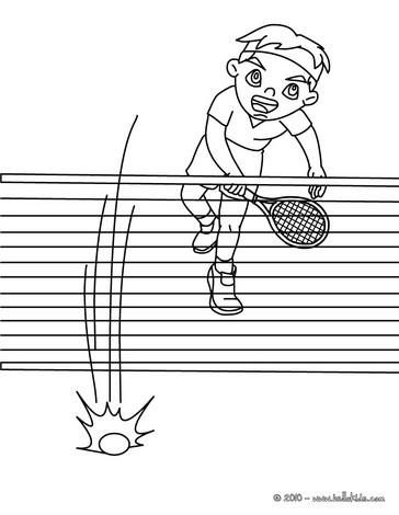 Tennis palyer performing an overhand smash coloring page