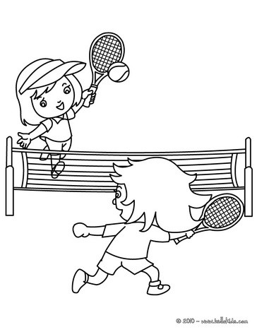 Tennis court with 2 players coloring pages Hellokidscom