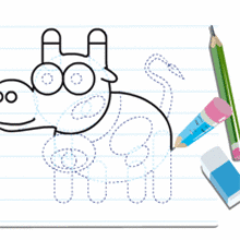 How to draw a COW video lesson