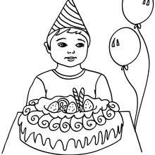 Carnival Birthday Cakes on Boy With A Birthday Cake Coloring Page   Coloring Page   Birthday