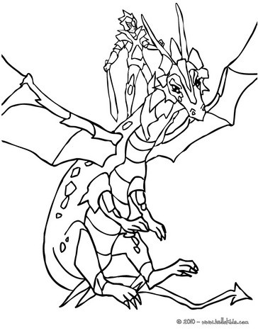 Dragon Coloring Pages on Dragon And Knight Coloring Page   Dragon And Knight Coloring Pages