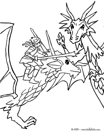 Dragon Coloring Pages on Dragon Battle Coloring Page   Funny Dragon Coloring Pages