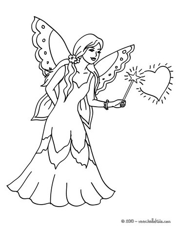 Fairy Coloring Sheets on Wand Coloring Page Fairy Stand Up With Long Dress Coloring Page Fairy