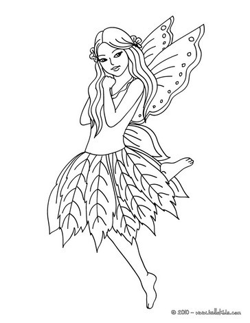 Fairy Coloring Sheets on Fairy Leaf Dress Coloring Page Fairy Flower Dress Coloring Page Fairy