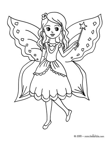 Fairy with butterfly coloring pages Hellokidscom