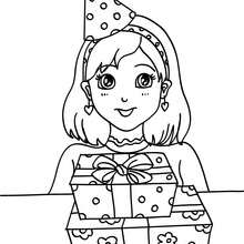 Girl Blowing Birthday Cake Candles Coloring Pages Hellokids Gift Page