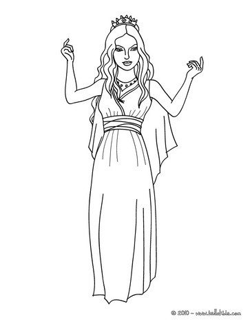 Indian Princess Coloring Pages Hellokids Greek Page