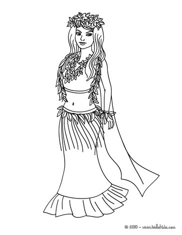 Hawaii Coloring Sheets on Hawaiian Princess To Color From Princesses Of The World Coloring Pages