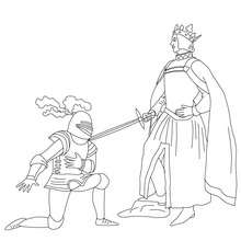 Knight dubbed by a king coloring pages - Hellokids.com