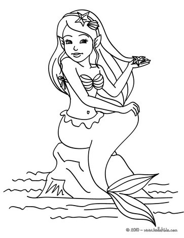 Mermaid Coloring Pages on Mermaid Seated Coloring Page   Beautiful Mermaid Coloring Pages