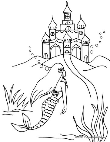 Mermaid's kingdom coloring pages - Hellokids.com
