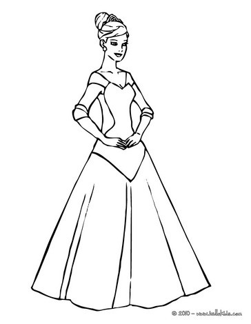 coloring pages of princess dresses