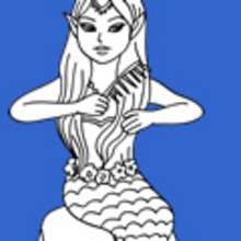 Beautiful mermaid coloring pages - FANTASY coloring pages - Coloring page