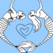 Mermaid in love coloring pages - FANTASY coloring pages - Coloring page