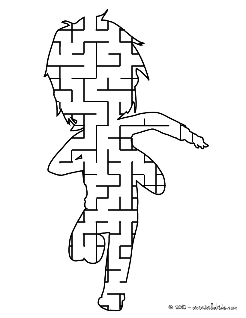 Boy funny printable maze online games - Hellokids.com