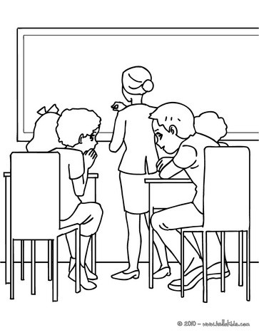 Coloring Sheets  Girls on Yard Coloring Pages   Pupils Whispering In The Classroom Coloring Page
