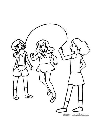 Coloring Sheets  Girls on Rope In The School Yard Coloring Page   School Yard Coloring Pages