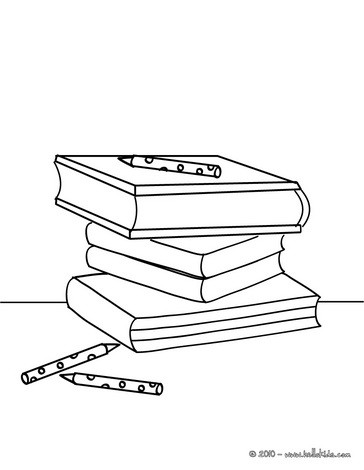 Coloring Book Pages on Heap Of Books Coloring Page   School Supplies Coloring Page
