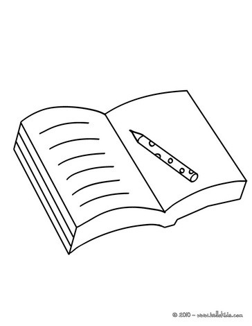 Coloring Book Pages on Open Book Coloring Page   School Supplies Coloring Page