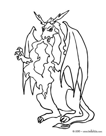 Dragon Coloring Pages on Dragon Belching Out Flame Coloring Page   Dragon Online Coloring Page