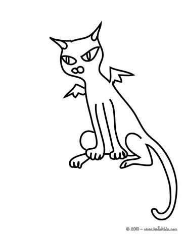 Bat black cat coloring pages - Hellokids.com