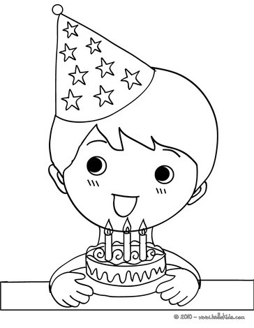 Childrens Birthday Cakes on Birthday Cake Candles Coloring Page   Boy S Birthday Party Coloring