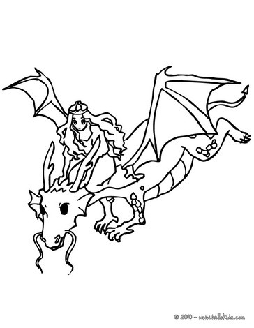 Dragon saving a princess coloring pages - Hellokids.com