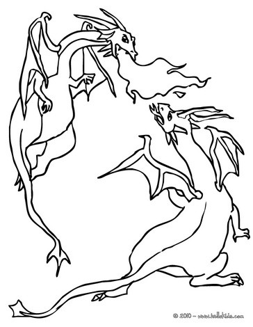 Dragon Coloring Pages on Dragons Battle Coloring Page   Dragon Online Coloring Page