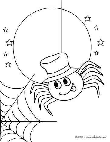 Spider Coloring Pages on Spider And Spider Web Coloring Page In Halloween Spider Coloring Pages